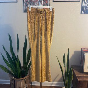 lace up boho velvet pants mustard size s festival/rave